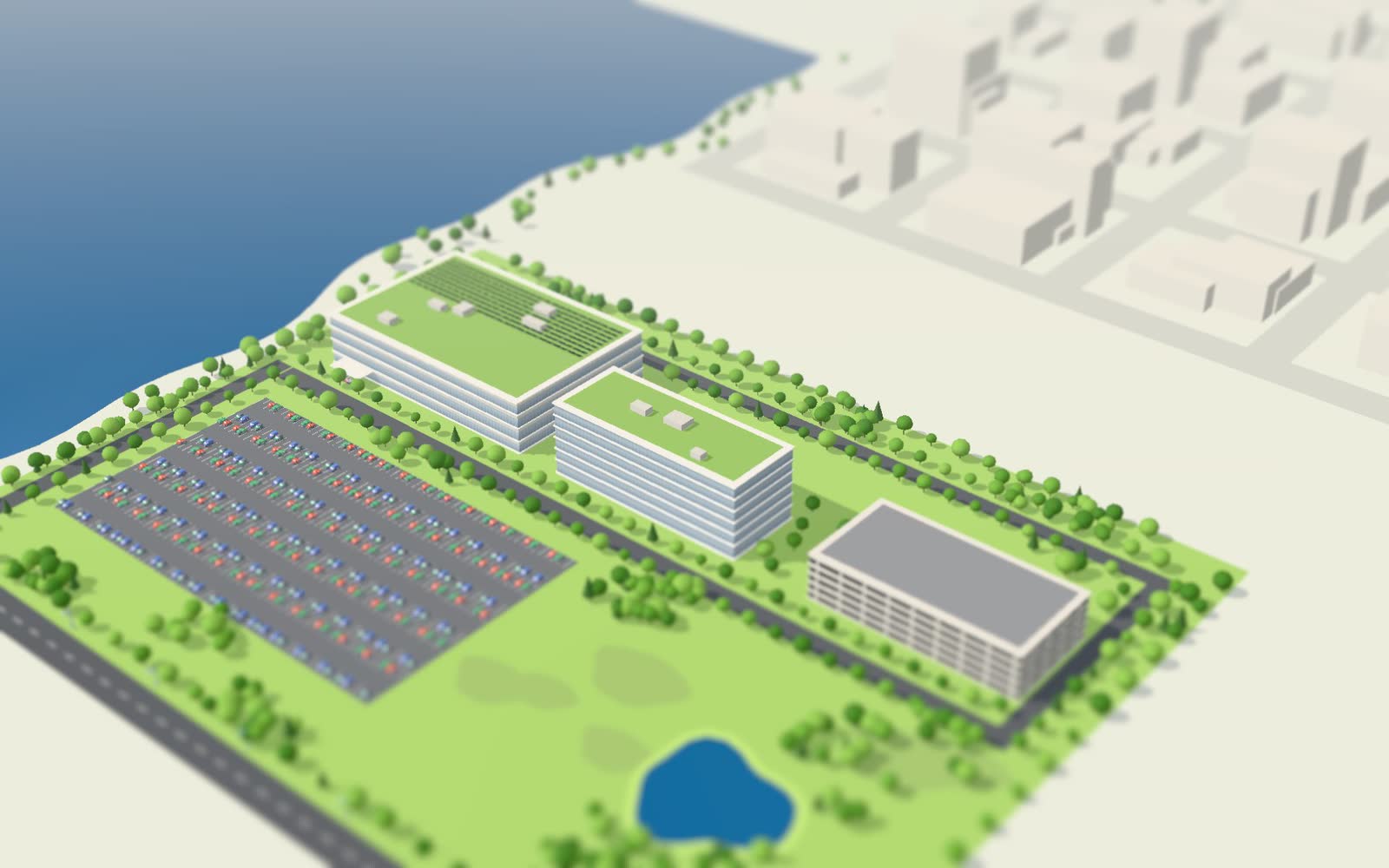 The mean hospital, drawn by the planner: 171 beds · 358,000 square feet · 4-story podium, 6-story tower.