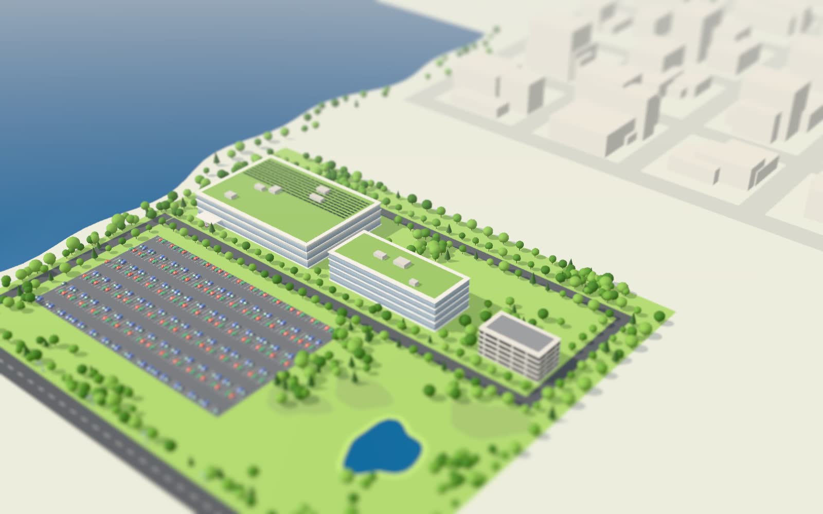 FHN Memorial Hospital, Freeport, drawn by the planner: 100 beds · 222,000 square feet · 3-story podium, 4-story tower.